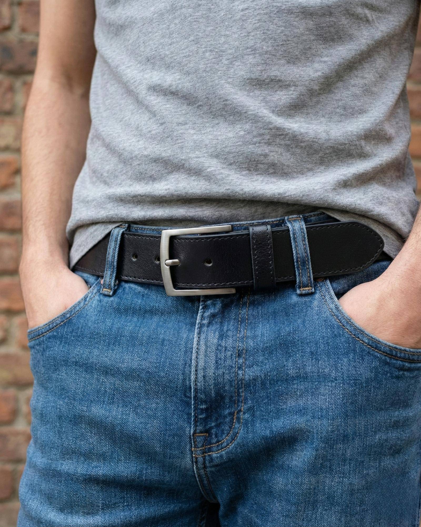 The Chittorgarh Belt - Stitched Black