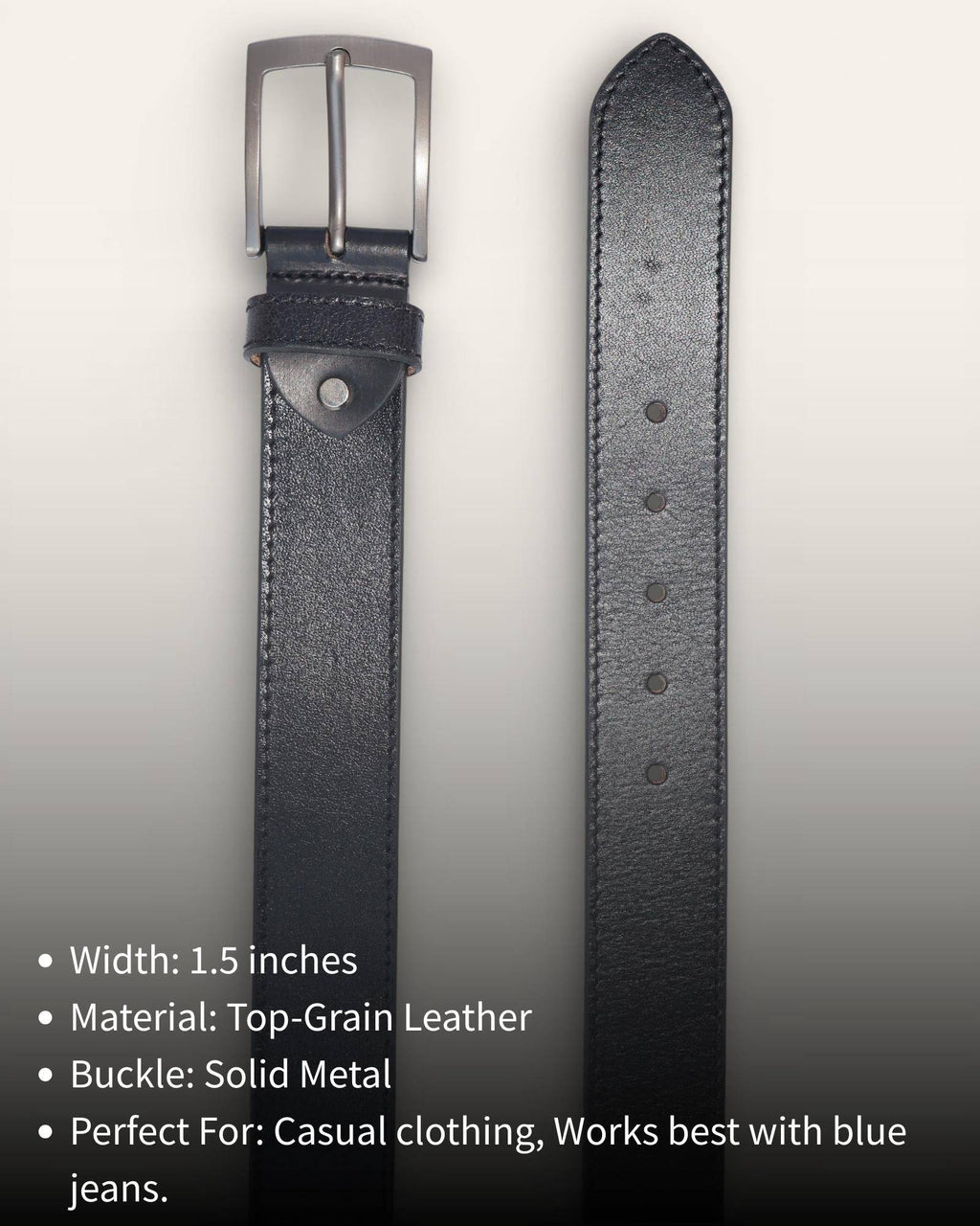 The Chittorgarh Belt - Stitched Black