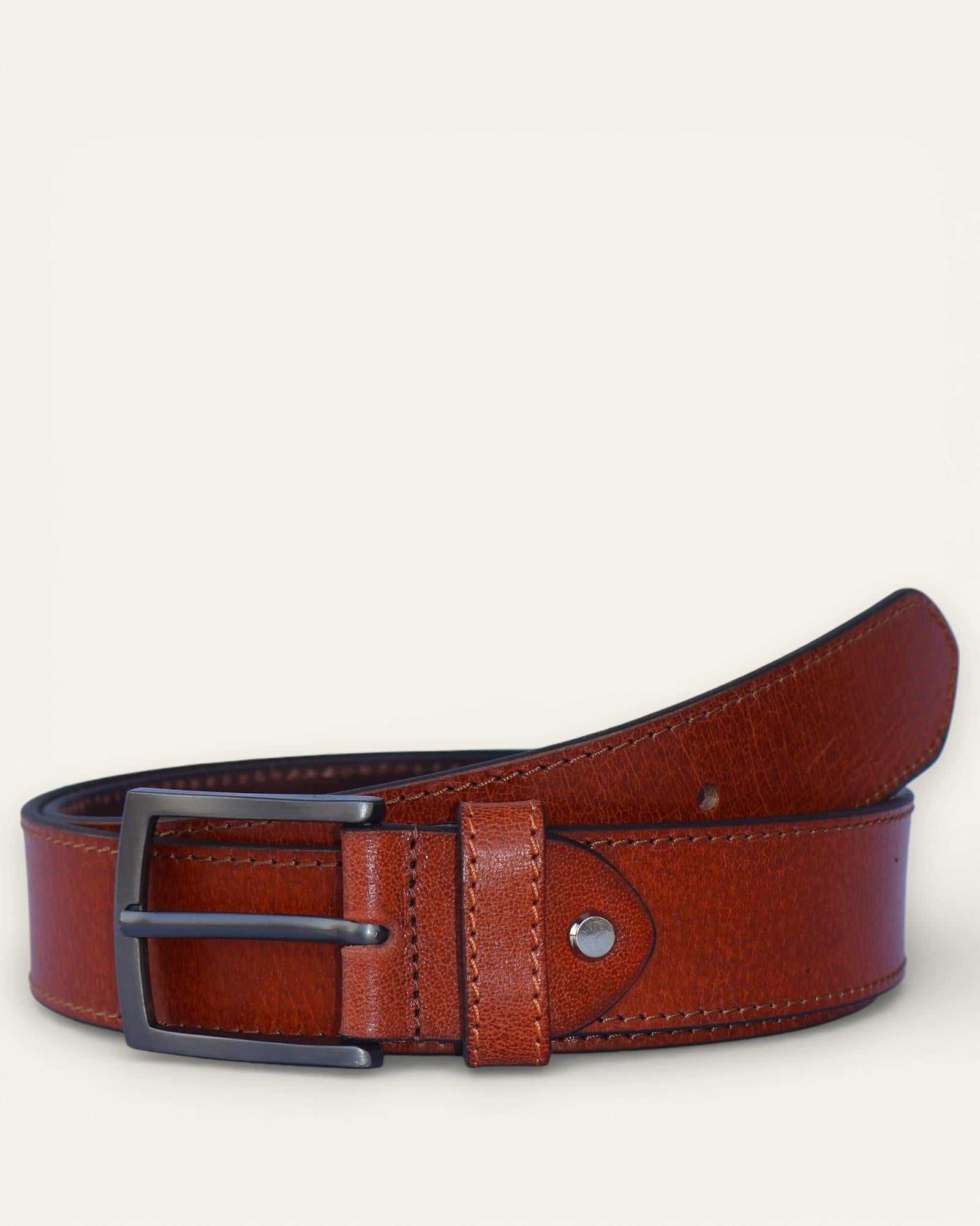 The Chittorgarh Belt - Stitched Brown