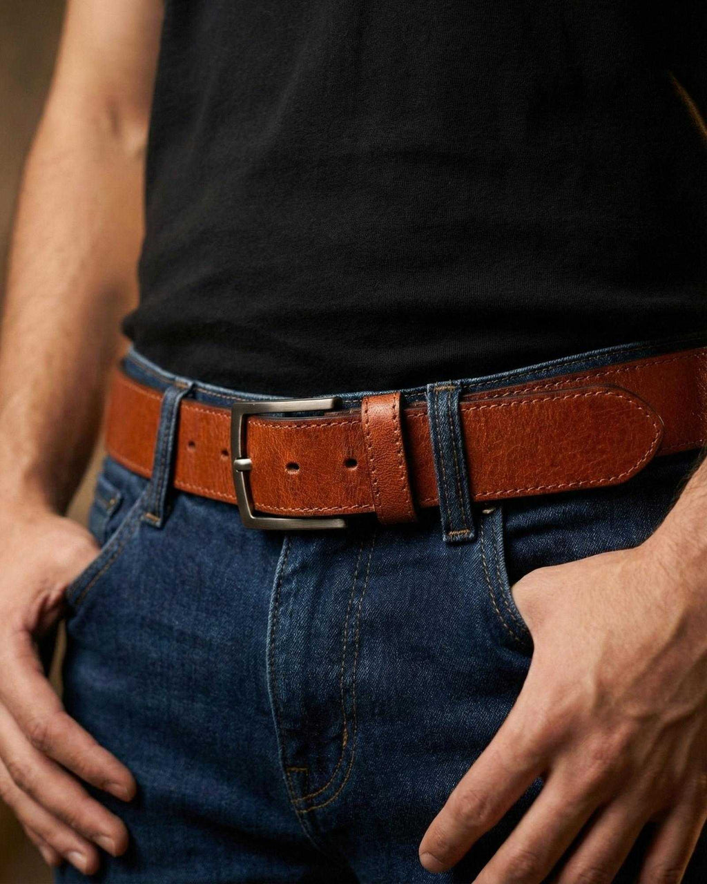 The Chittorgarh Belt - Stitched Brown