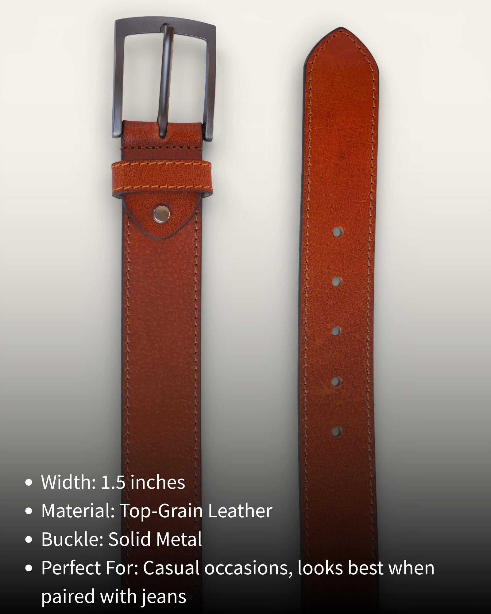 The Chittorgarh Belt - Stitched Brown