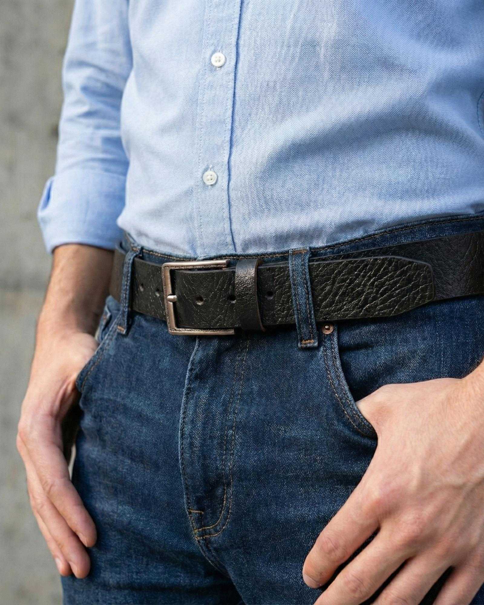 The Chittorgarh Belt - Pebbled Black