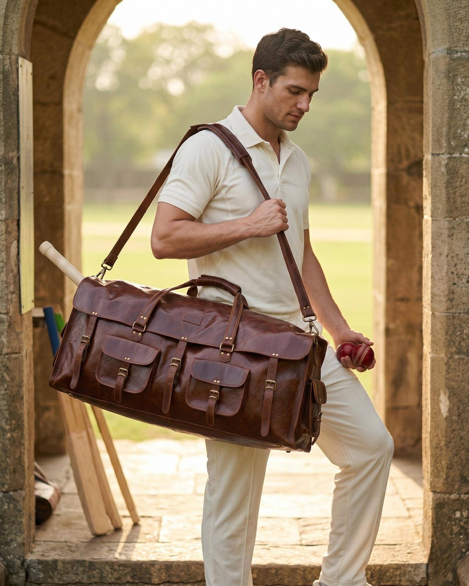 The Bikaner Cricket Holdall — real leather cricket kit bag by Jeengar