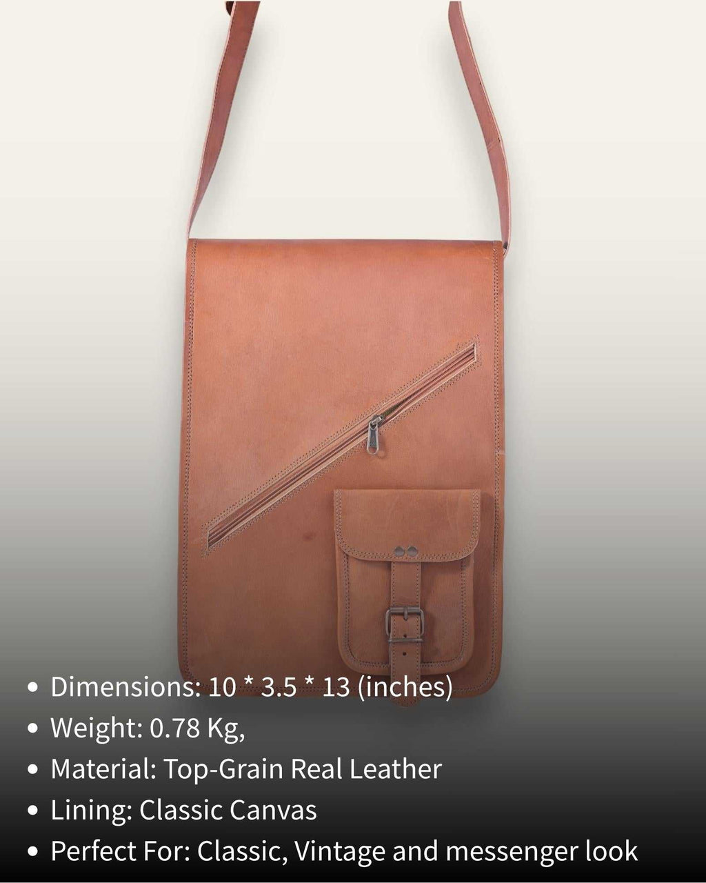The Bundi Crossbody Bag — unique diagonal zipper detail