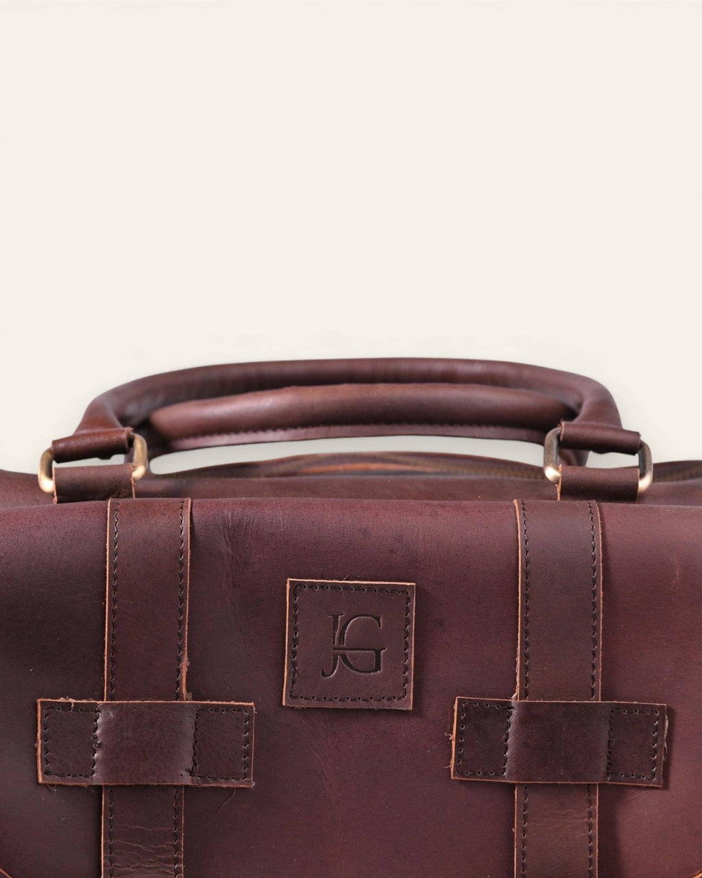 The Shekhawati Weekender in Dark Brown — real leather travel duffel bag