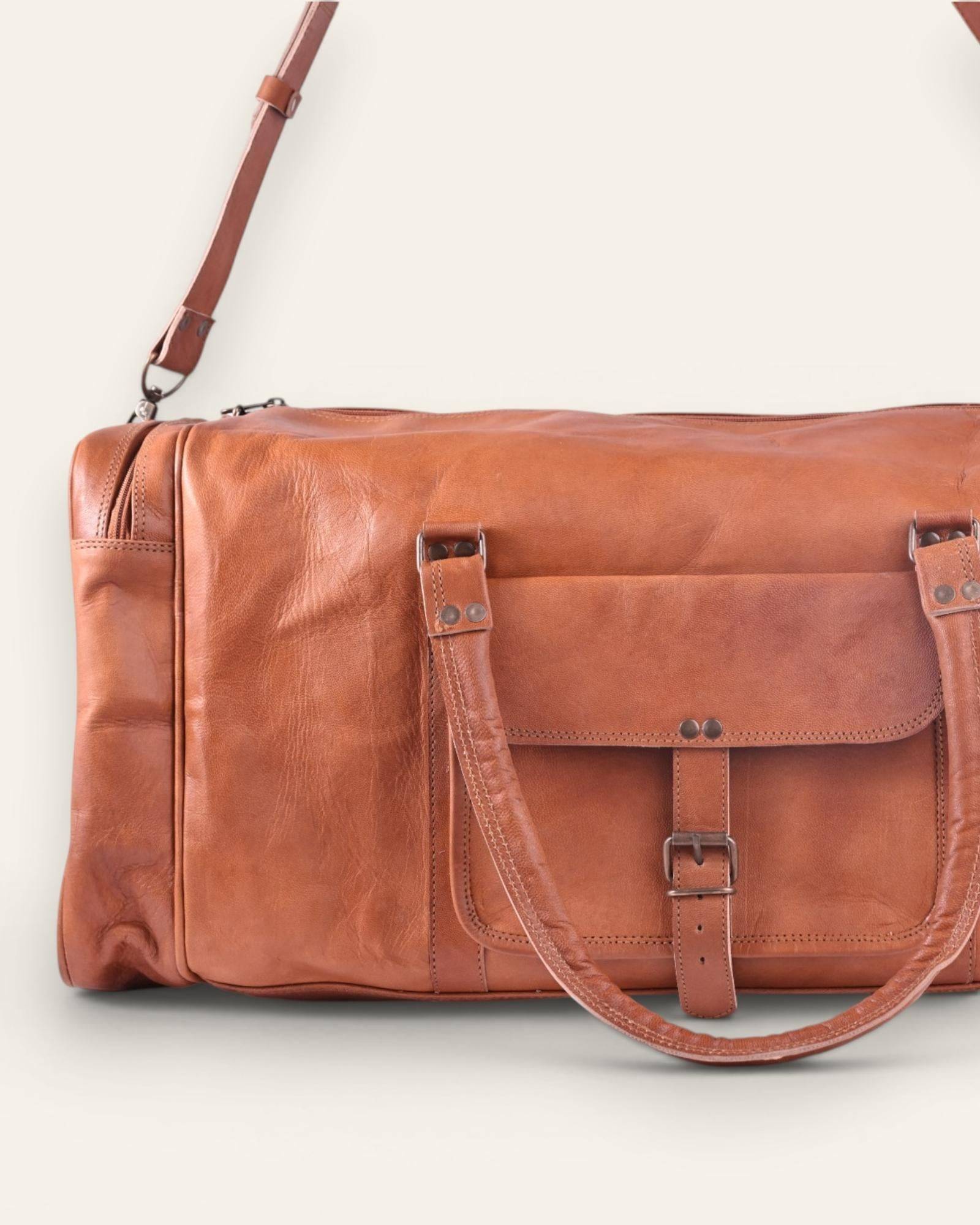 The Ranthambore Weekender — Certified Real Leather duffle for travel
