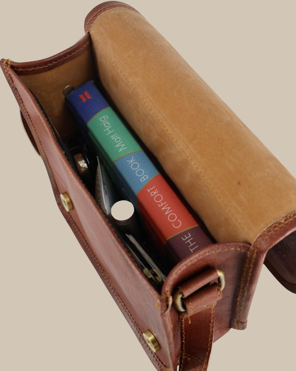 A handmade real leather cherry bag
