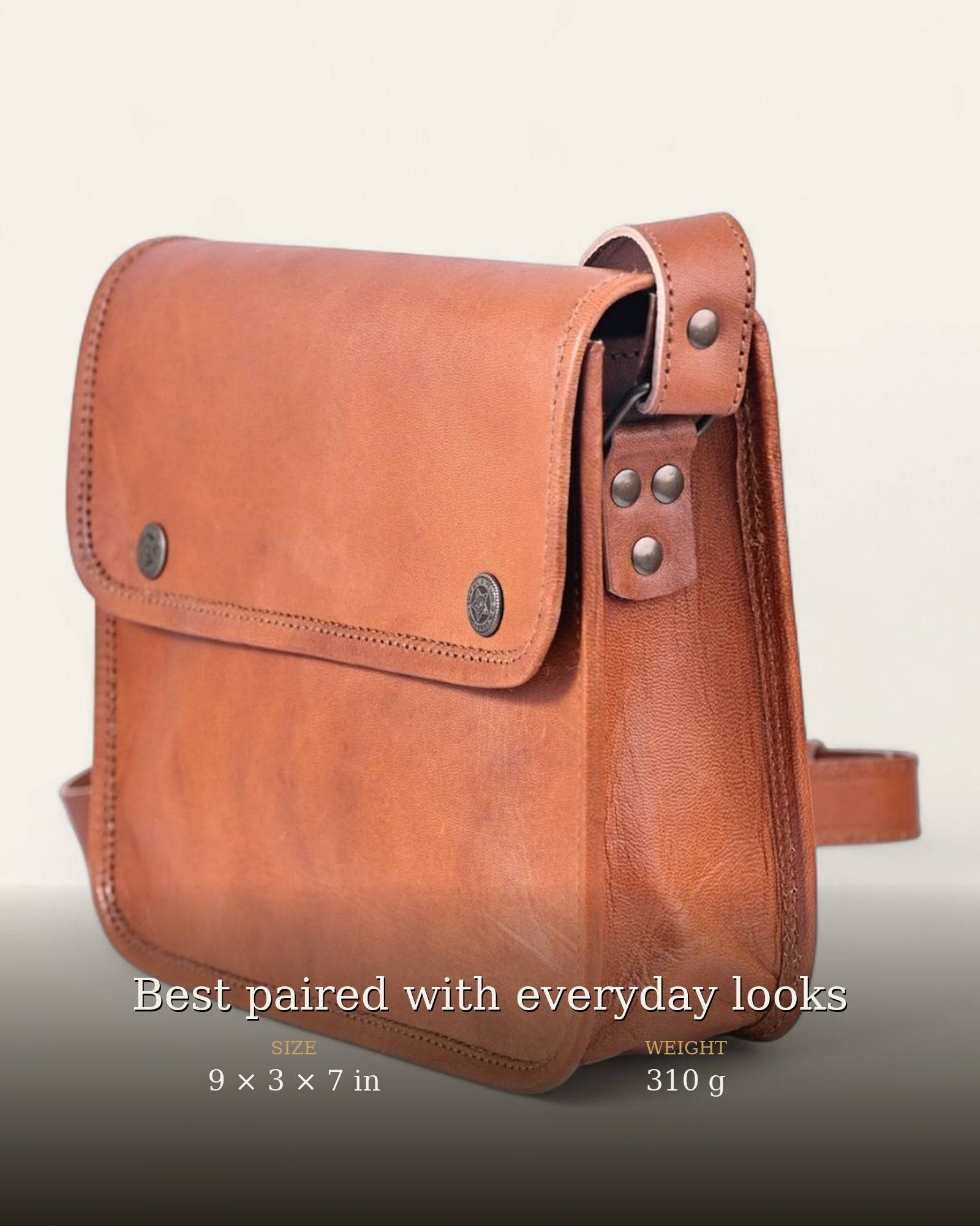 The Sojat Sling at a three-quarter angle with size details