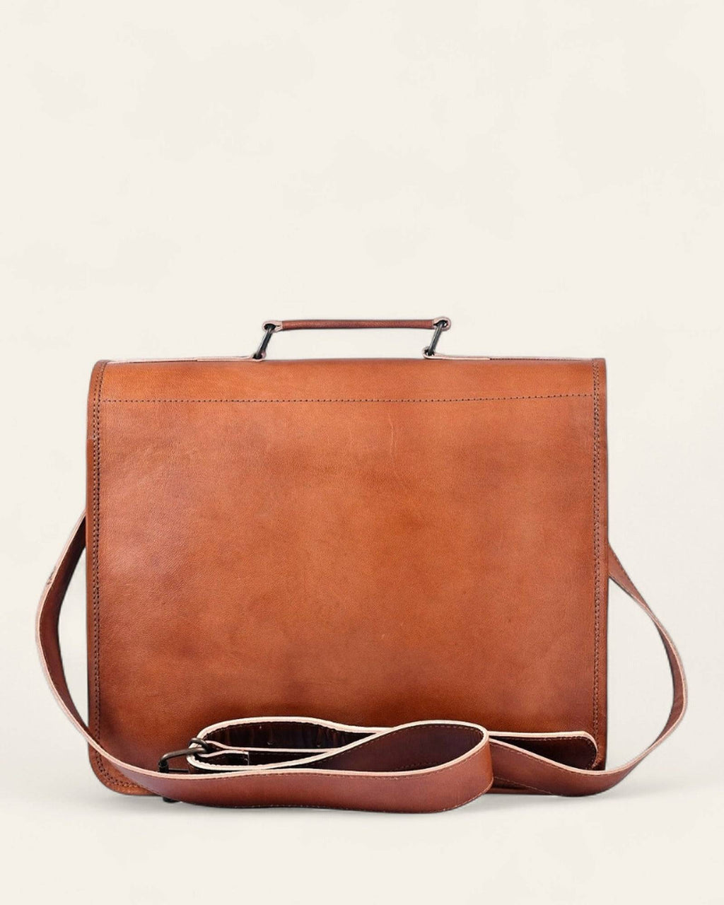 Side profile of The Ajmer Laptop Bag showing its depth and adjustable strap