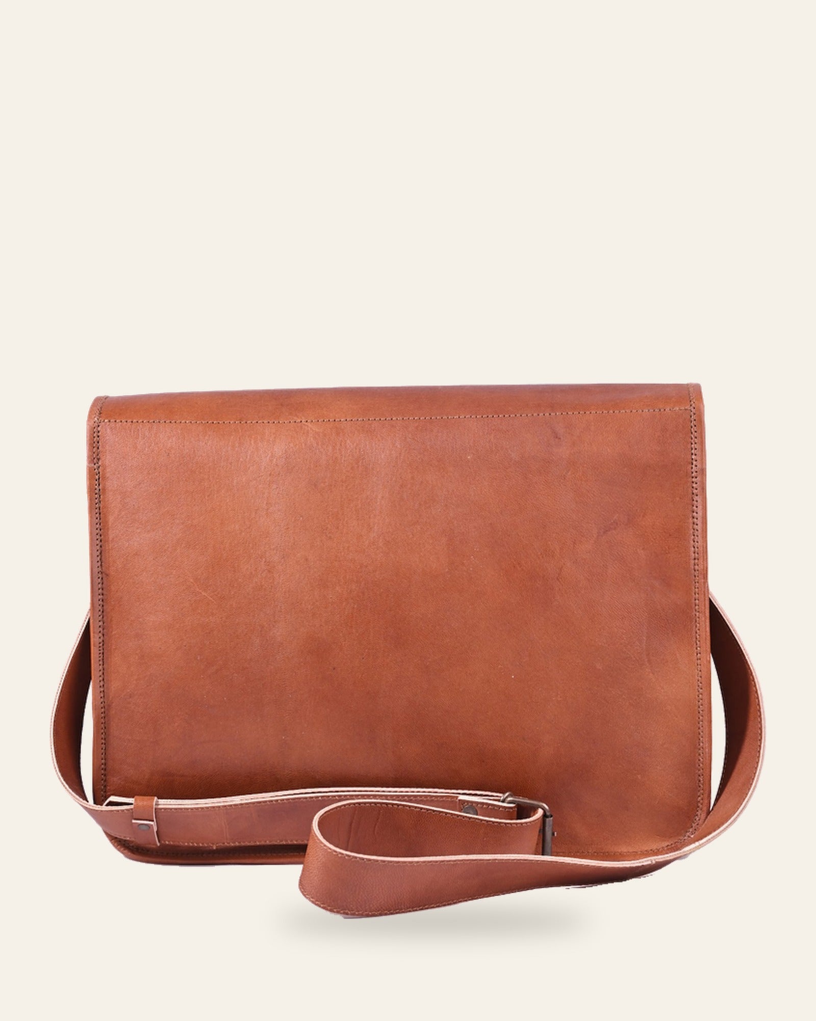 The Umaid Briefcase 13-14 in — back view with adjustable crossbody strap