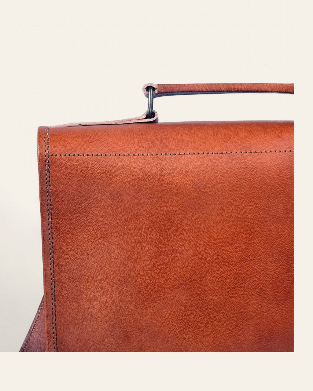 The Malani Messenger — back view in natural-brown certified real leather