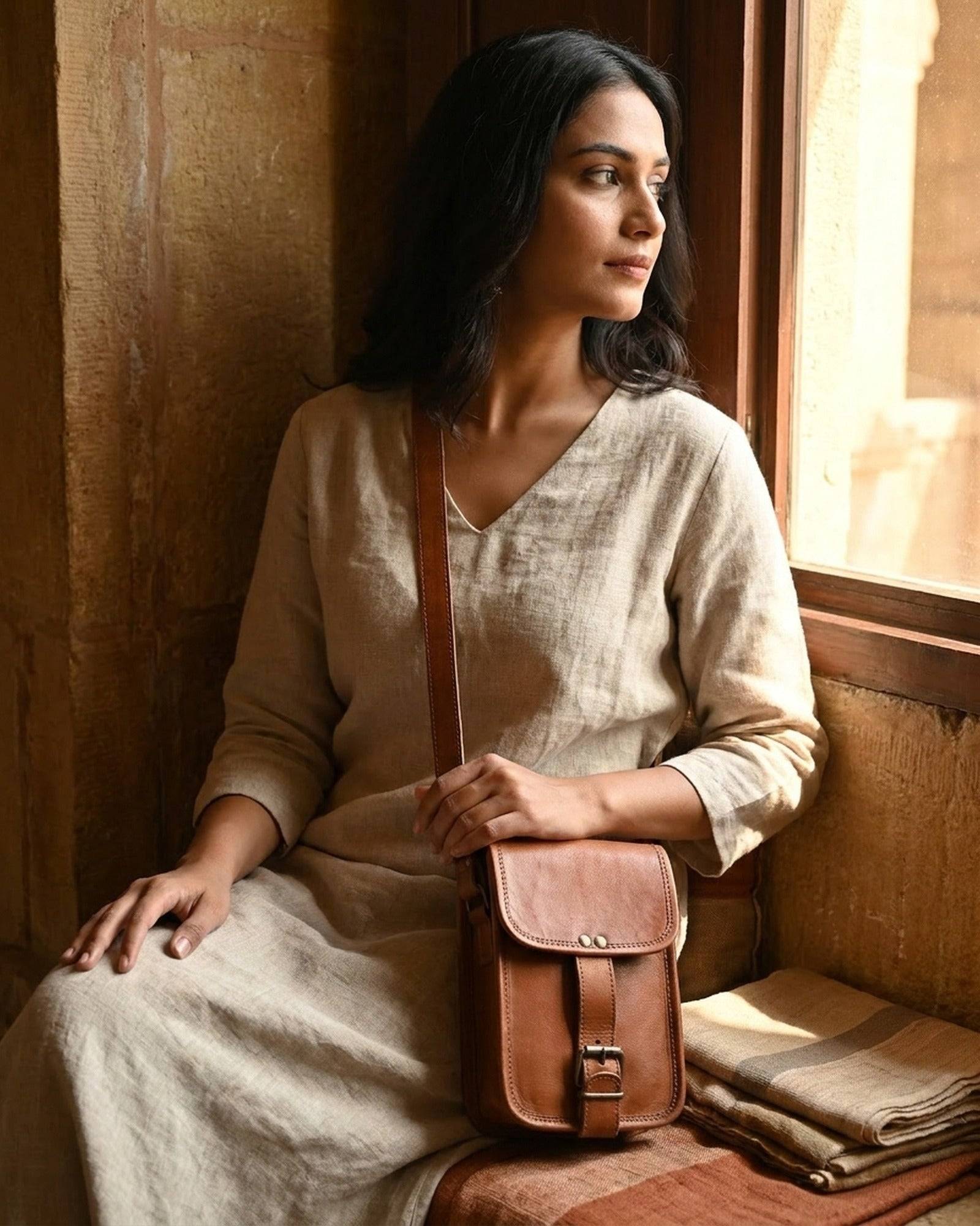 The Merta Mobile Sling — worn cross-body