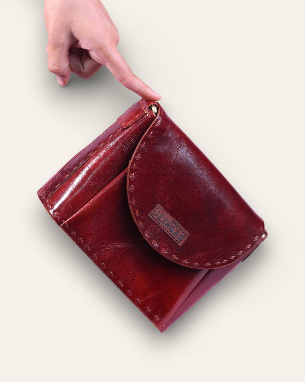 The Beawar Sling in Cherry — Certified Real Leather crossbody bag