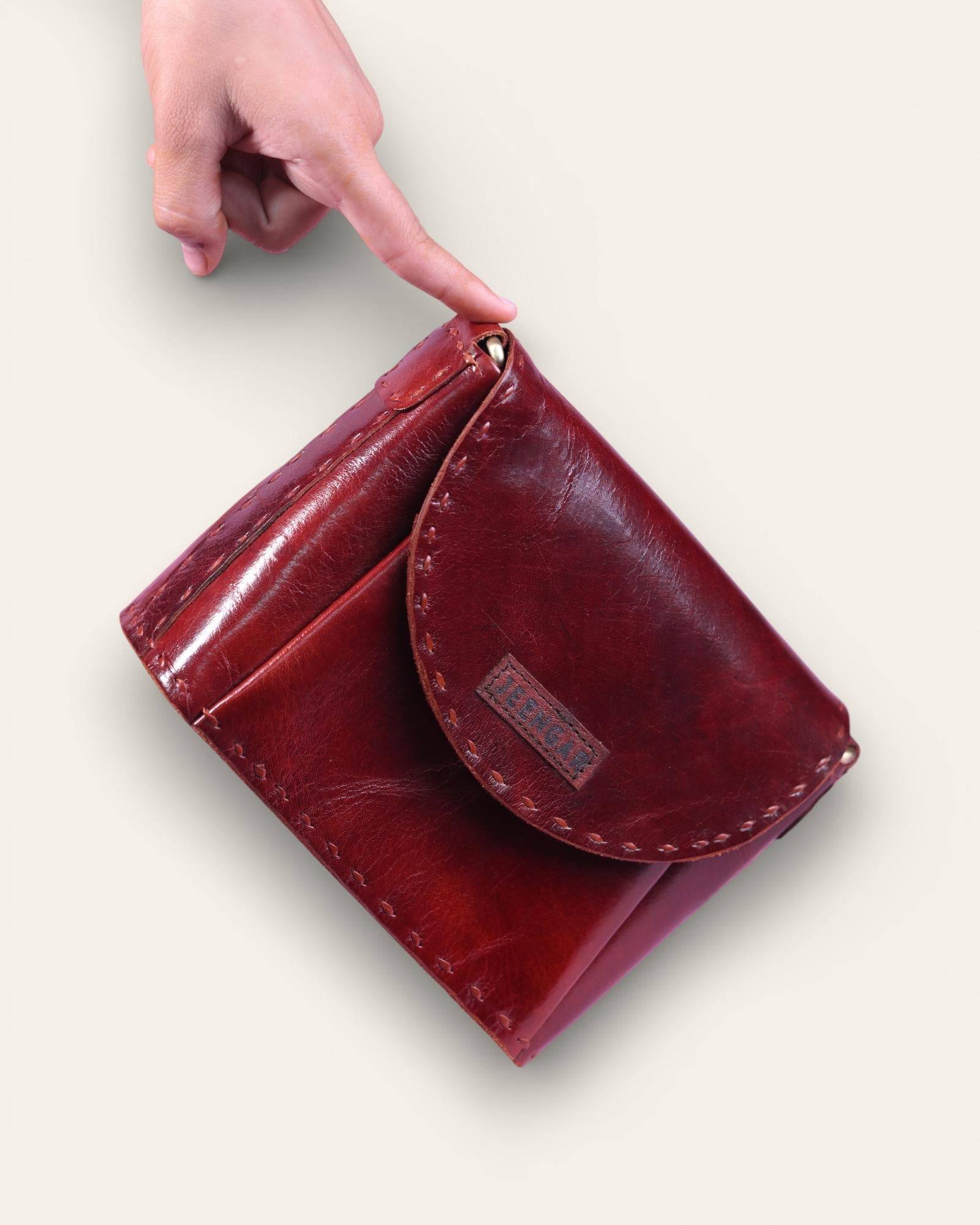 The Beawar Sling in Cherry — Certified Real Leather crossbody bag