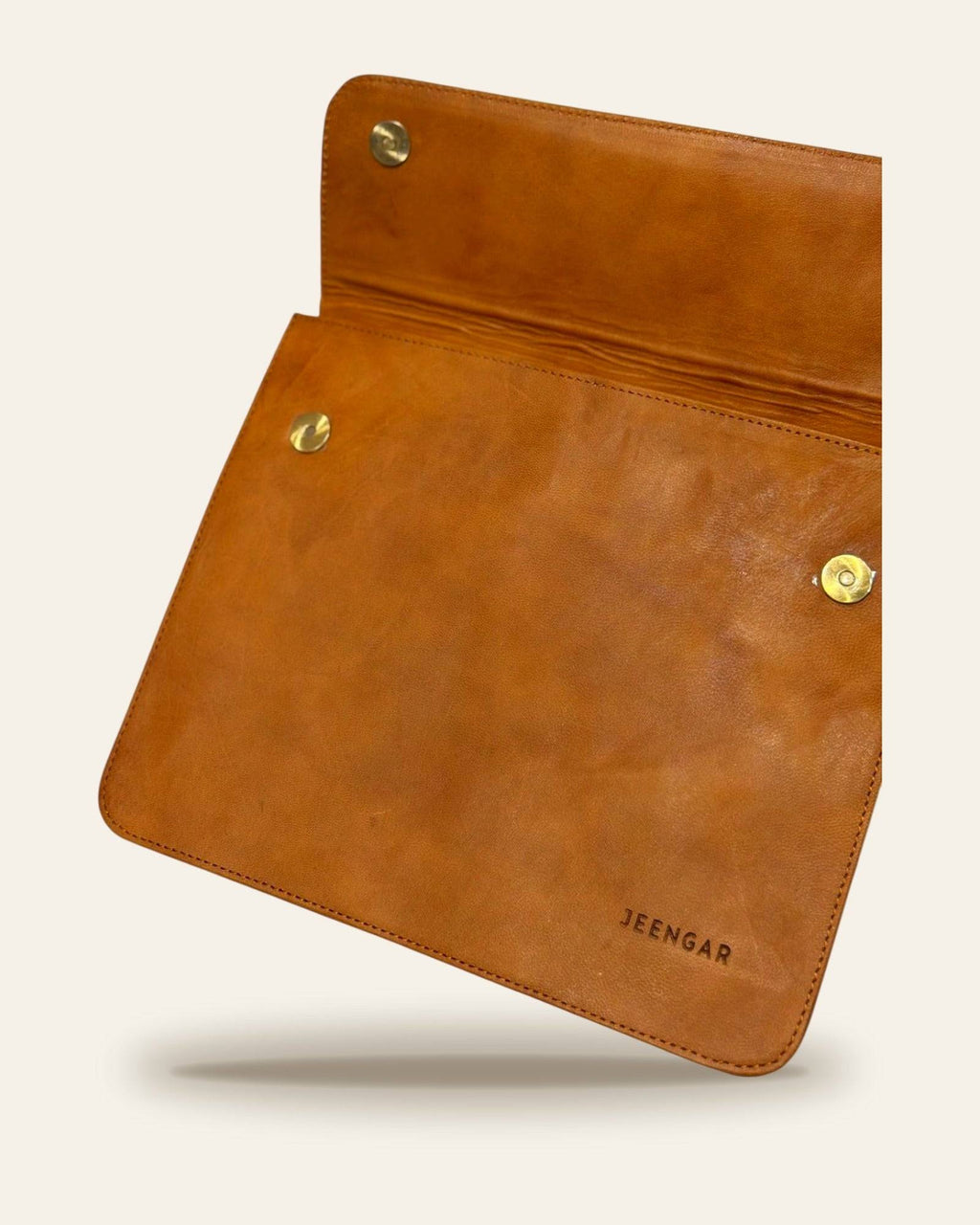 The Barmer Tech Sleeve — open interior with hidden magnetic snaps