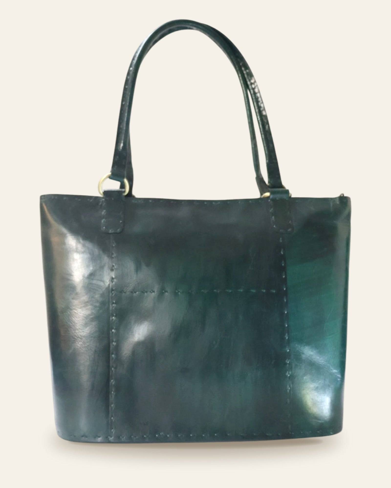 The Rambagh Tote — back panel in Certified Real Leather