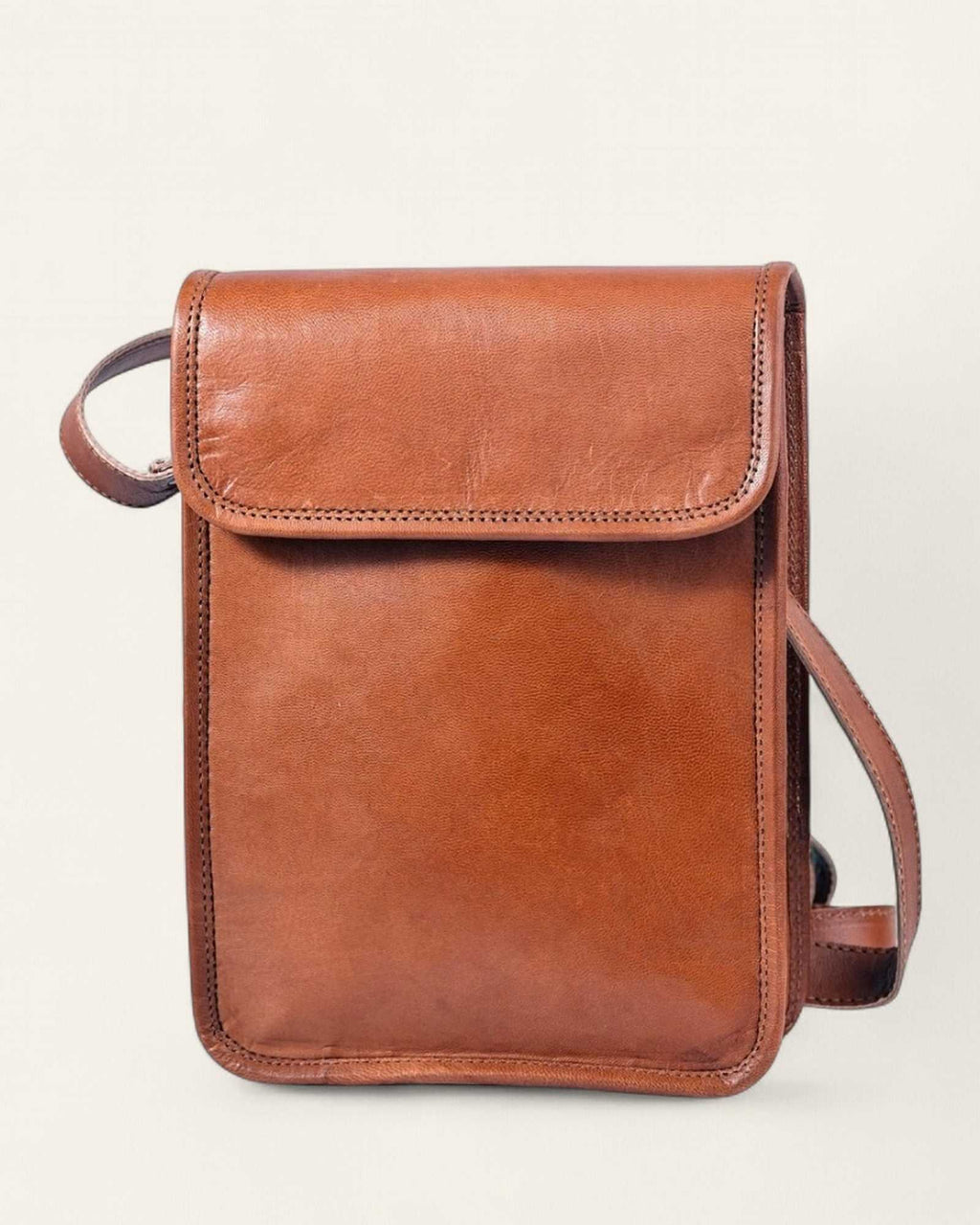 The Phalodi Sling — handcrafted leather crossbody, front view