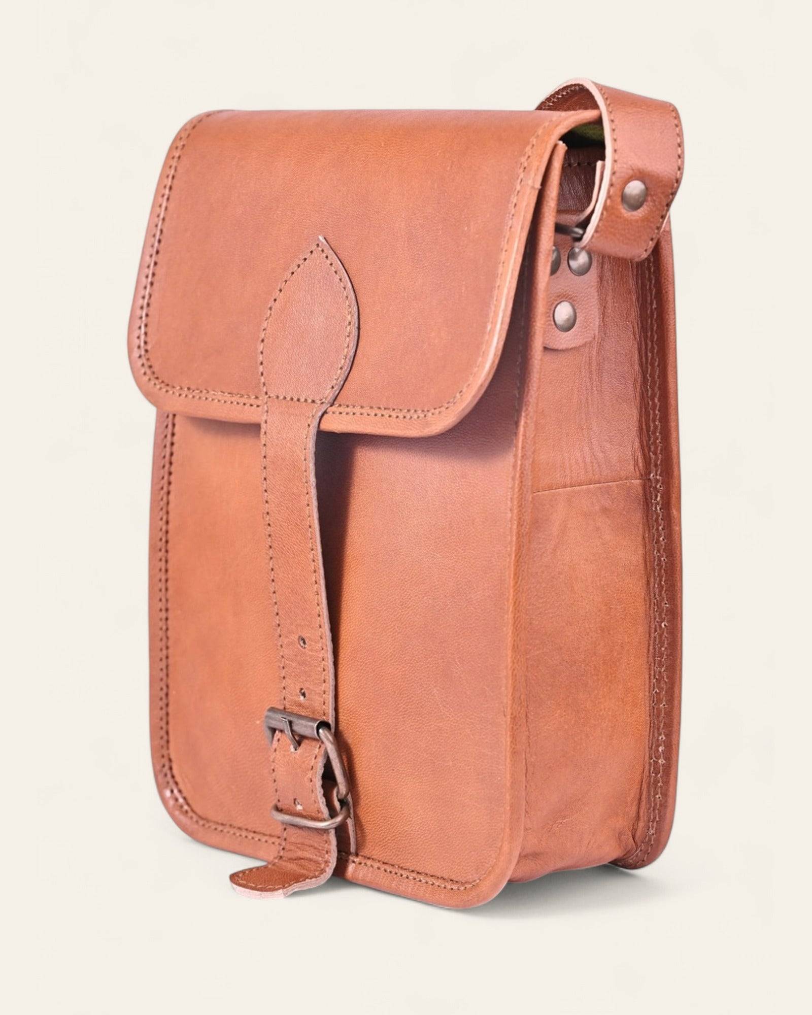 The Amer Sling — back view in sun-tanned Certified Real Leather