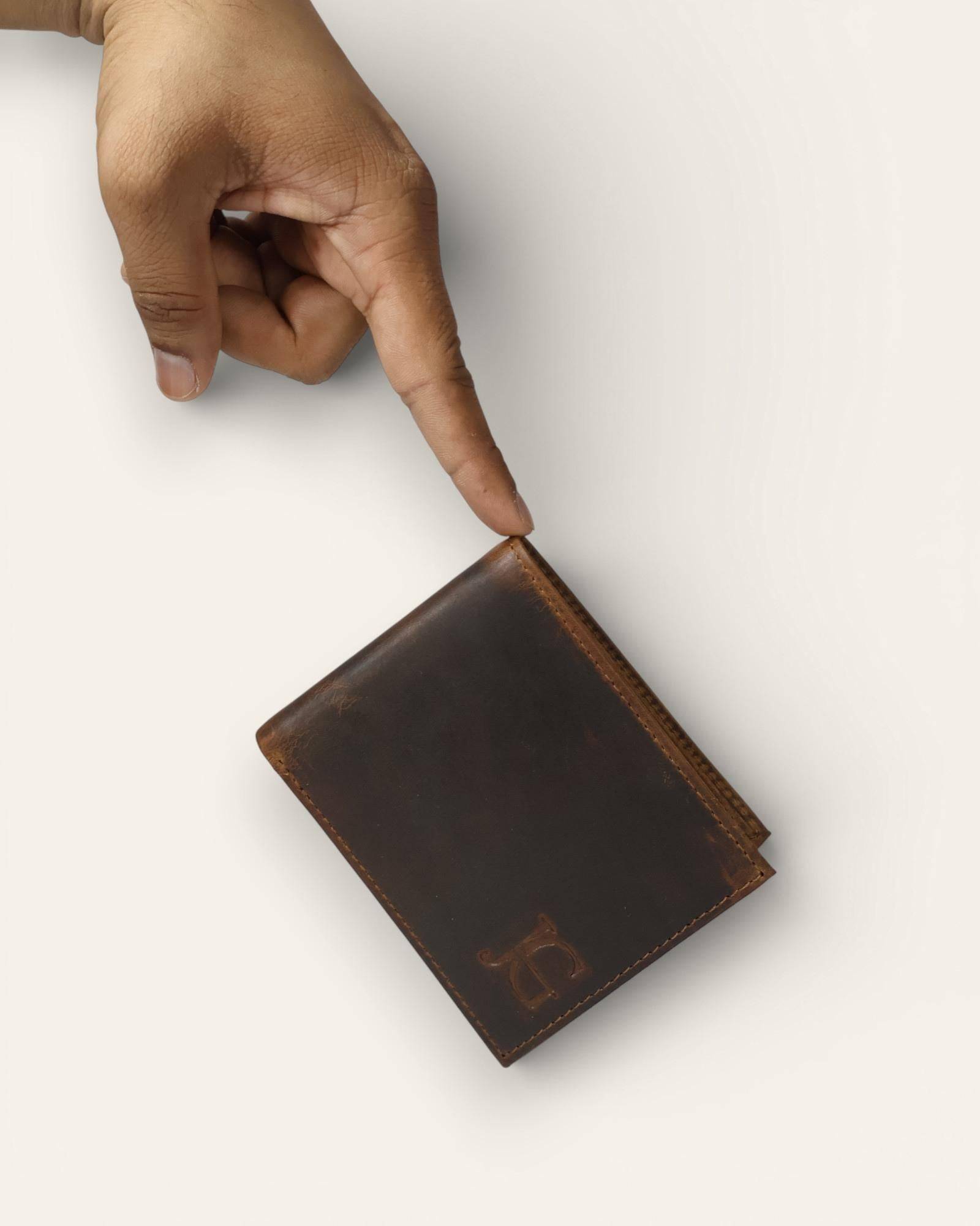 The Rajput Wallet — rugged Hunter leather that burnishes with use